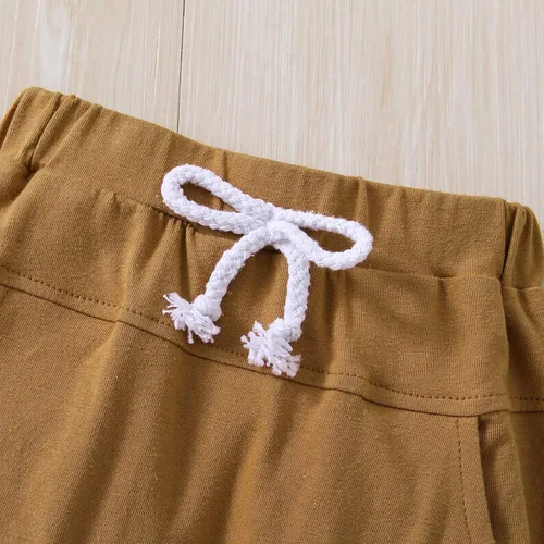 Vista 18 de Pudcoco Conjunto de camiseta de manga corta con letras y pantalones largos sólidos para el verano
