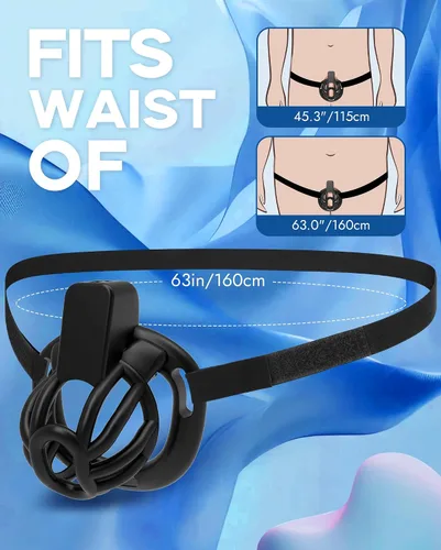 Vista 4 de Cinturón de castidad masculino jaula para pene - UTIMI Dispositivos de correa de castidad de plástico ajustable para hombre jaula de bondage