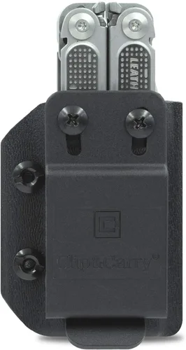 Vista 8 de Clip & Carry Kydex - Funda multiherramienta para cuero P4, fabricada en Estados Unidos (multiherramienta no incluida) EDC Multi Tool Holder Funda