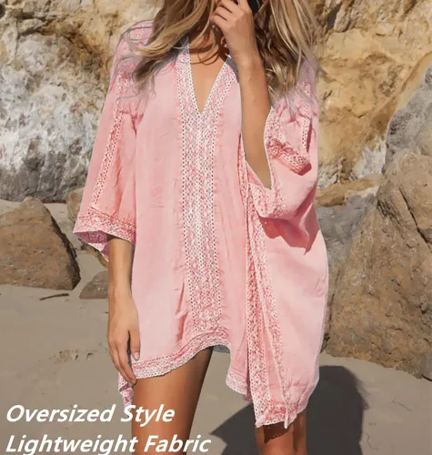 Vista 3 de Loritta Womens Beach Bathing Suit Swim Bikini Swimsuit Oversized Cover Up Dresses