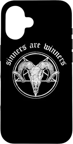 Vista 31 de Funda para iPhone 14 Occult Baphomet Tarot Card Satanic Devil Sinners are Winners