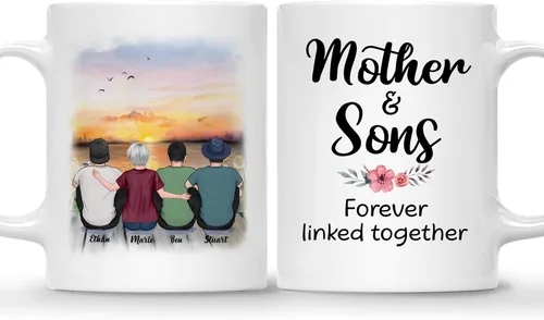 Vista 21 de Gossby Tazas personalizadas para mamá, regalos personalizados para mamá de hijas, hijos con avatares, nombres, cumpleaños, día de la madre, regalos