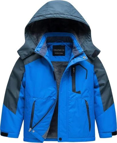 Vista 15 de CREATMO US Chaqueta de esquí impermeable para niño, abrigo de nieve cálido para invierno, resistente al viento, chaqueta de lluvia para snowboard