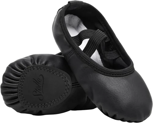 Vista 10 de Stelle Zapatos de ballet para niñas Zapatillas de ballet para niños pequeños Zapatillas de cuero suave para niños Zapatos de baile para niños