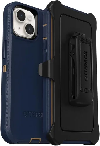 Vista 9 de OtterBox iPhone 14 y iPhone 13 (solo) - Funda Defender Series - Negro - Resistente y duradero - con protección de puerto - Incluye clip de funda