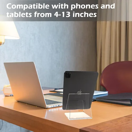 Vista 3 de Kamehame Soporte acrílico para tableta de escritorio, soporte transparente para iPad y Galaxy Tab (4-13 pulgadas)