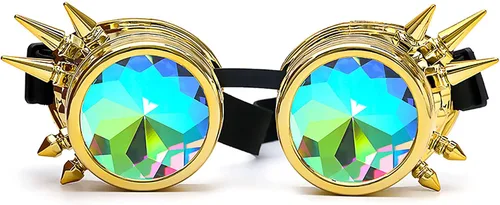 Vista 17 de Anteojos para fiesta con lentes de cristal diseño de caleidoscopio/arco iris. Entrega en 3-5 días. Crystal Lenses, Ideal for Cosplay,Rave,Costume