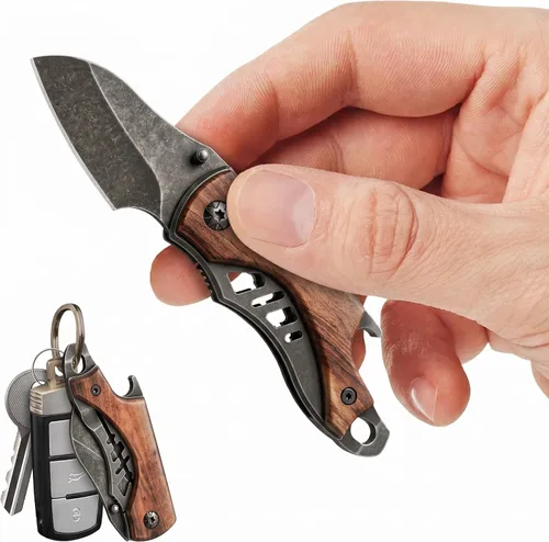 Vista 10 de Navaja de bolsillo de servicio pesado con resorte para hombres - Hoja afilada Tanto de 3.5" - Cuchillos japoneses tácticos plegables de defensa