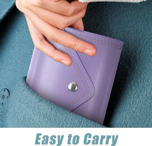 Vista 6 de Nipichsha Tarjetero para tarjetas de crédito, cartera pequeña para tarjetas, cartera delgada de cuero para tarjetas, funda de bolsillo para tarjetas