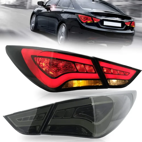 Vista 8 de VLAND Conjunto de luces traseras para Hyundai Sonata 6ª generación 2011-2014, Plug-and-play, rojo