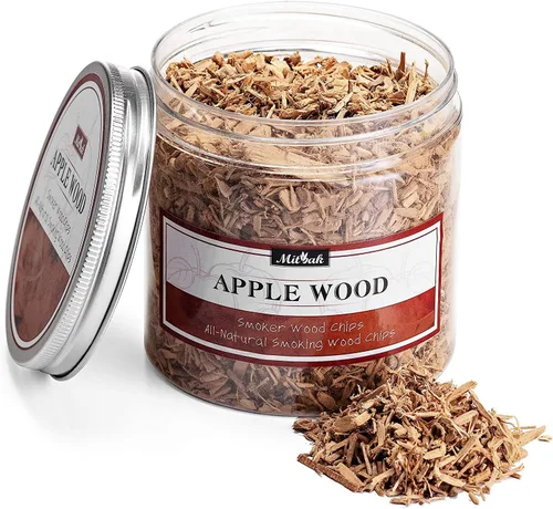 Vista 3 de Astillas de madera prémium para pistola de ahumar (juego de 4 – manzana, cereza, nuez pecana, pera) 4 onzas cada uno de ellos chips de madera extra