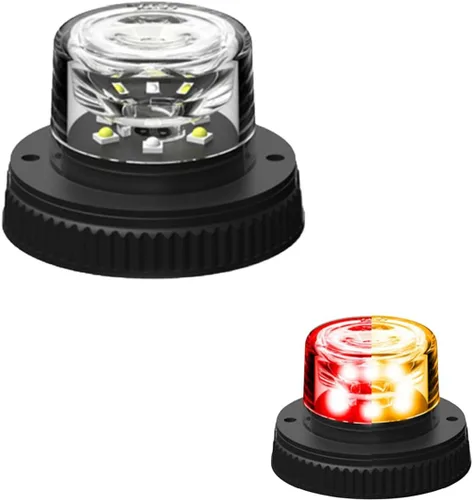 Vista 17 de SpeedTech Lights Flare 360° 6 LED 18 W Luz estroboscópica – Bombilla de botón oculta, faro de peligro para vehículos de policía, construcción Rojo