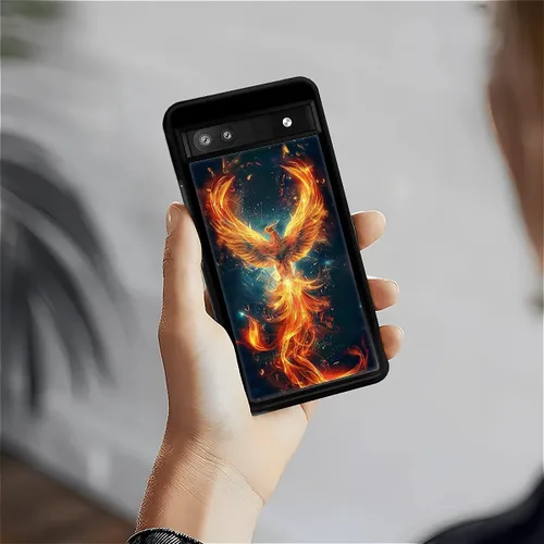 Vista 345 de Compatible con Google Pixel 4A 5G Mobile Case Creative Acrylic Panel trasero Silicona Protección Grip especialmente diseñado para Google Pixel 4A 5G