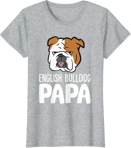 Vista 33 de Camiseta divertida de Bulldog Inglés para papá dueño de perro, Negro