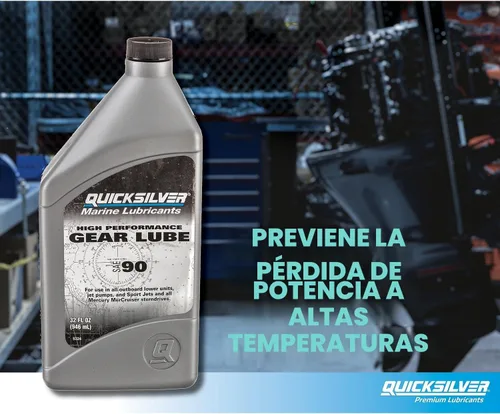 Vista 2 de Quicksilver 858065Q01 SAE 90 Lubricante de engranajes de alto rendimiento, 2.5 galones