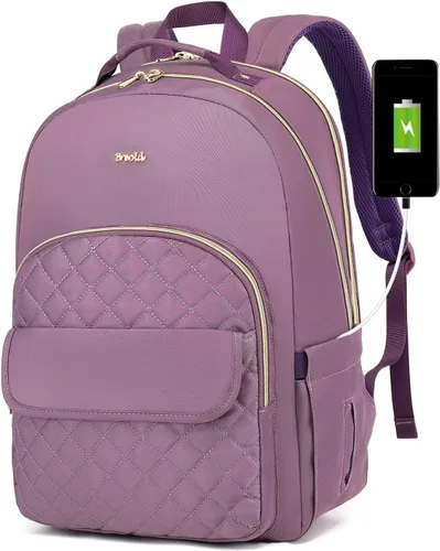 Vista 10 de Mochila para laptop para mujer, mochilas de viaje de negocios de 15.6 pulgadas, mochila escolar para niñas, profesores, mochila apta para la Negro