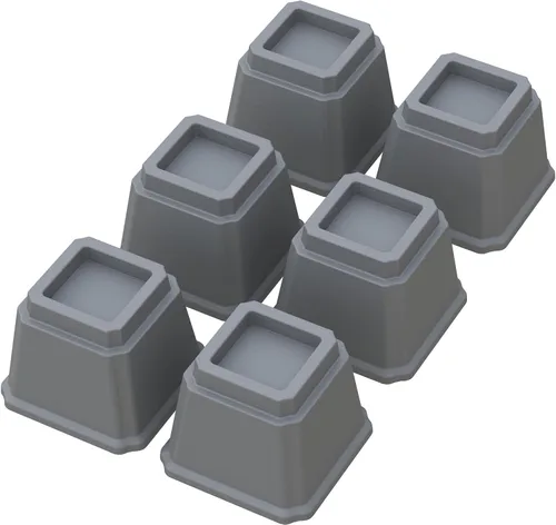 Vista 19 de Elevadores de Cama de 2 Pulgadas Resistentes Elevadores de Cama, Juego de 6 Eleva Hasta 2000 Libras Elevador de Muebles para Sofá y Mesa, Negro