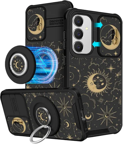 Vista 12 de Funermei Funda para teléfono Samsung Galaxy A15 5G - [2 en 1] Funda para teléfono de mujeres lindas chicas, diseño femenino de mariposa negra