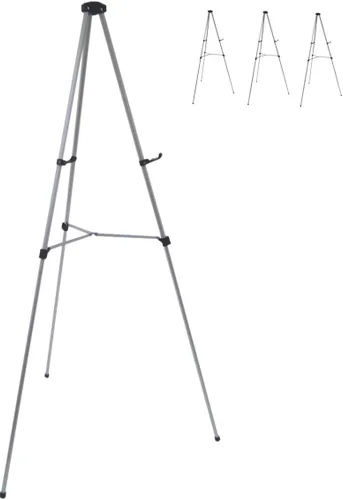 Vista 12 de Caballete de visualización telescópico de aluminio ligero, 70 pulgadas, negro