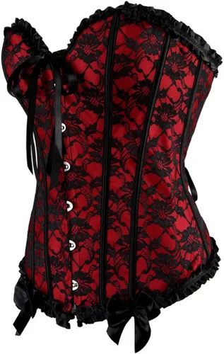 Vista 2 de Zhitunemi - Corsés para disfraz de vampiro para mujer Corsé floral para mujer, trajes de Moulin, burlesque