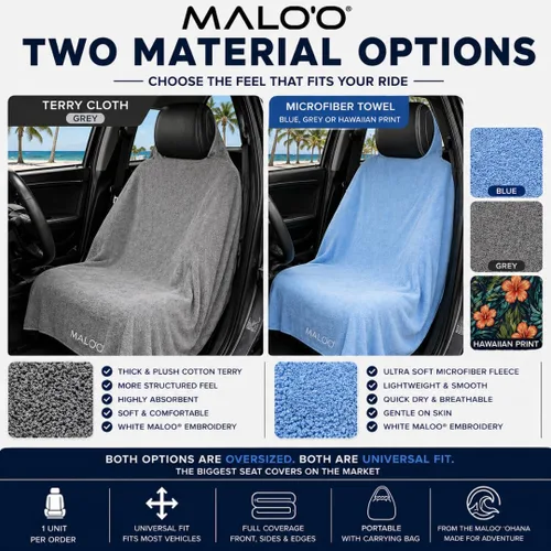 Vista 4 de Malo'o SeatGuard - Funda para asiento de automóvil, la toalla de asiento más grande del mundo, es perfecta para atletas - Fitness, gimnasio, correr