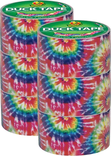 Vista 9 de Duck Brand - Cinta adhesiva impresa, diseño tie dye, 1.88" x 10 yardas, rollo individual (283268)