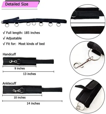 Vista 8 de Lazos de cama sexual para parejas adultas, cuerda y cuerda de tobillo y manguito de sujeción para tobillos, ligas sexuales, BDSM, puños de pierna