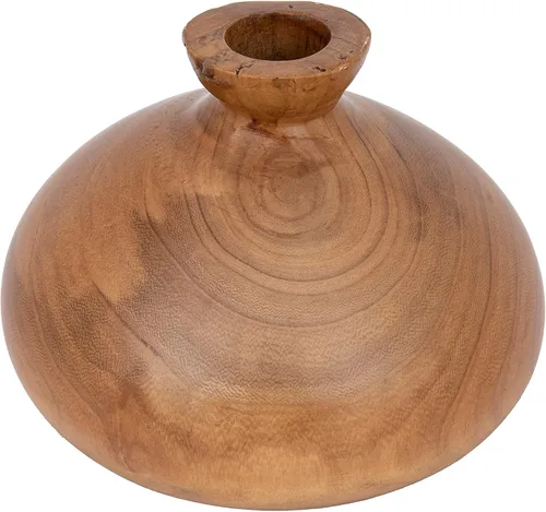 Vista 8 de Jarrón decorativo de madera de paulownia, acabado espresso