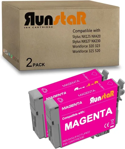 Vista 8 de Run Star Paquete de 2 remanufacturados para cartuchos de tinta cian de repuesto para Epson 125 T125 uso para Epson Stylus NX125 NX127 NX130 NX230