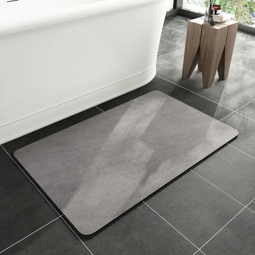 Vista 43 de MontVoo -Tapete de baño-Alfombras de baño delgadas antideslizantes para debajo de la puerta- Superficie de gamuza sintética absorbente, de secado