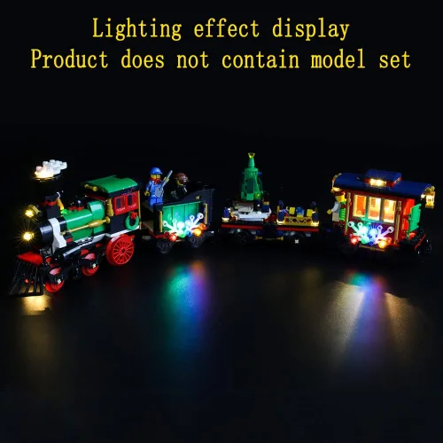 Vista 4 de GEAMENT Kit de luces LED compatible con Lego Winter Holiday Train - Juego de iluminación para el modelo de construcción Creator 10254