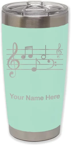Vista 26 de LaserGram Vaso aislado al vacío de 20 onzas, personal de música, grabado personalizado incluido (negro)