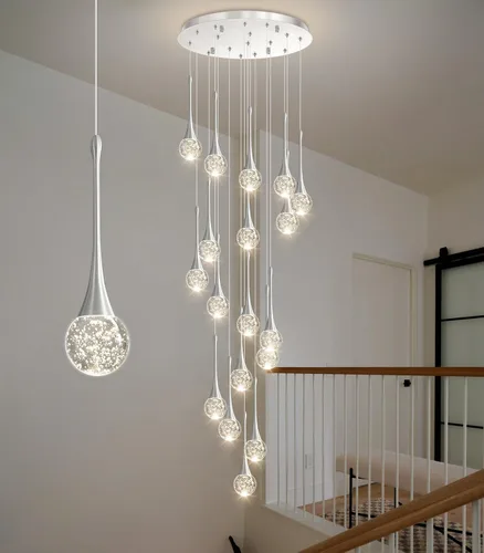 Vista 15 de Lámparas colgantes modernas para isla de cocina, LED, regulable, cristal glamuroso, iluminación colgante de techo para comedor, pasillo, dormitorio
