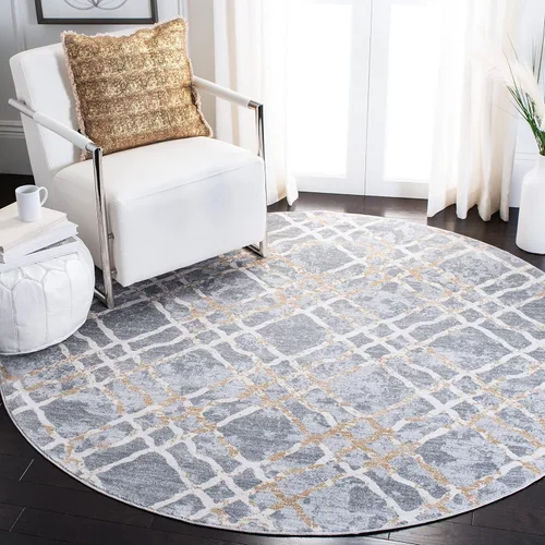 Vista 10 de MARTHA STEWART x Safavieh MSR0957G - Alfombra enrejada que no desprende pelusa para sala de estar, comedor y dormitorio, 5 pies 3 pulgadas x 7 pies