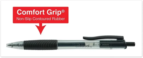 Vista 5 de UNV39912 - Bolígrafo de gel retráctil Universal Clear Barrel Ball (el agarre puede variar)