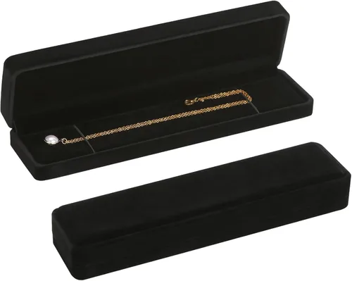 Vista 2 de LETURE 6 cajas de regalo de joyería de terciopelo para collares, colgantes, pulseras, anillos, aretes, vitrina de almacenamiento de joyas