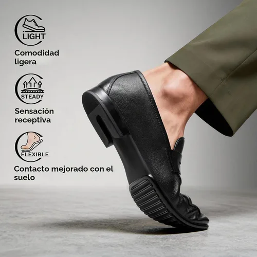 Vista 5 de Bruno Marc Mocasines Penny Mocasines de cuero de gamuza para hombre Negro
