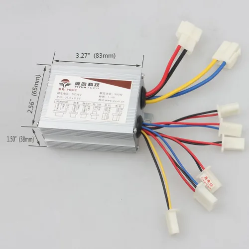 Vista 2 de Controlador de velocidad del motor de 36v 500w para motor cepillado for E-Bikes E-Tricycles E-Moto E-Scooter, Rugged Aluminum Housing