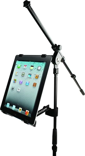 Vista 5 de Ultimate Support JS-MNT101 JamStands Series soporte universal para iPad Soporte universal con barra de extensión de 5,5 pulgadas y eje ajustable