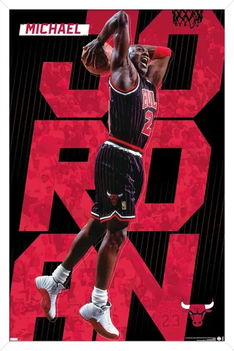 Vista 12 de Trends International Michael Jordan - Póster de pared a rayas, 14.725 x 22.375 pulgadas, versión enmarcada de madera de granero