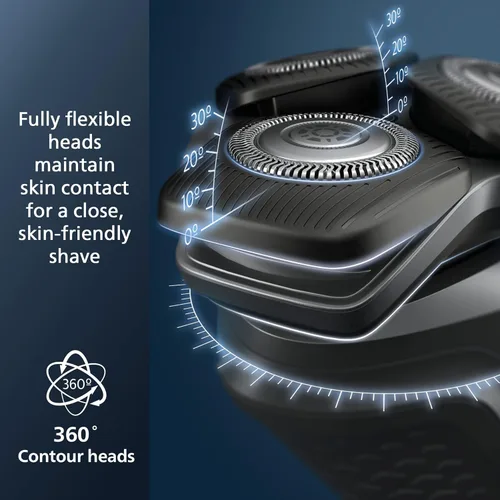 Vista 2 de Philips Norelco Shaver 5400, afeitadora recargable en seco y húmedo con recortadora emergente, S5880/81