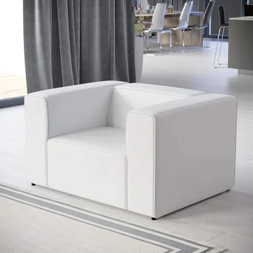 Vista 12 de Modway Mingle Sofá seccional de cuero vegano Silla con brazo izquierdo en gris