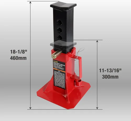 Vista 3 de BIG RED ATZ120005R Torin Heavy Duty Pin Type Professional Car Jack Stand con cerradura, capacidad de 12 toneladas (26,400 lb), rojo, 1 par y T43202