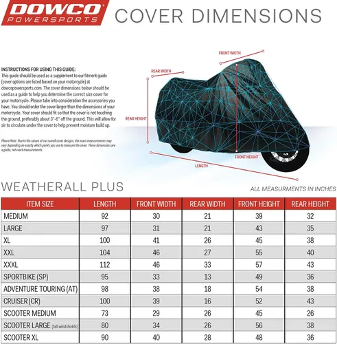 Vista 10 de Cobertor de Motocicleta 1 Dowco Guardian Weatherall Plus, Negro
