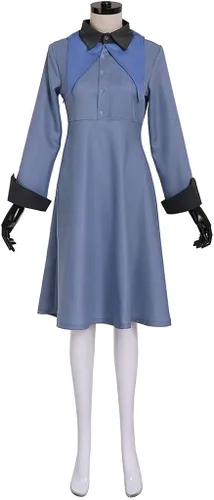Vista 5 de Disfraz de bruja azul para mujer con sombrero de Halloween