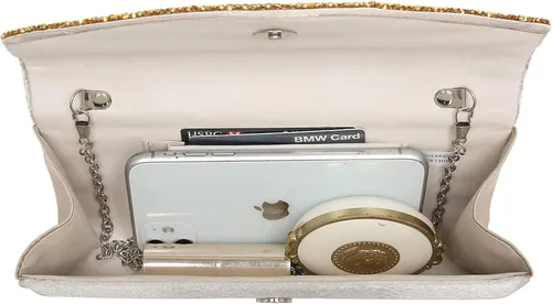 Vista 5 de Dasein Bolsos de noche de satén para mujer bolsos de mano bolsos de boda bolsos formales para fiesta graduación con diamantes de imitación