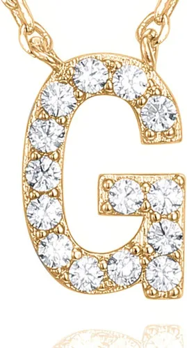 Vista 149 de PAVOI 14K White Gold Plated Cubic Zirconia Initial Necklace Letter Dainty Necklaces for Women
