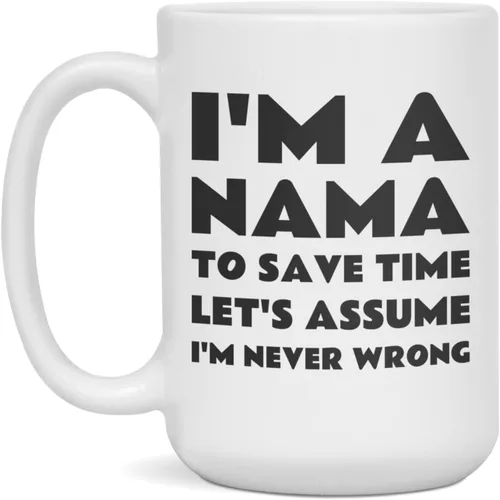 Vista 3 de Taza para Nama, taza divertida para Nama, 11 onzas, color blanco