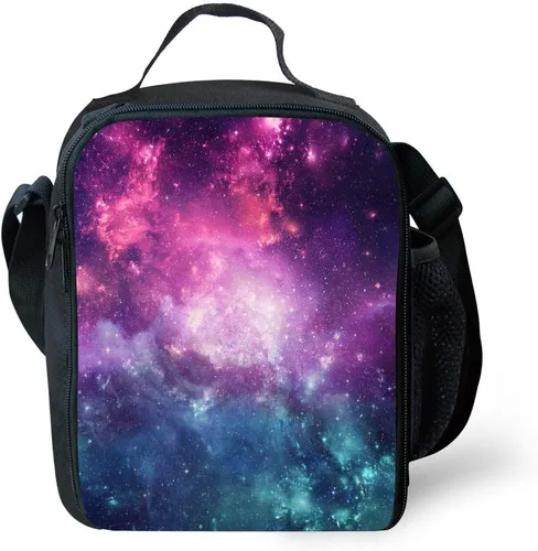 Vista 12 de CAIWEI Bolsa de almuerzo Galaxy con aislamiento para lonchera (baloncesto de torneado)