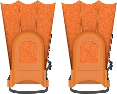 Vista 3 de Niños Niños Natación Buceo Snorkel Respiración Tubo Aletas Buceo Juego de lentes, Naranja